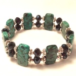 african turquoise double stretch bracelet