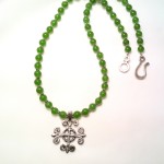 Jade necklace with Celtic pendant